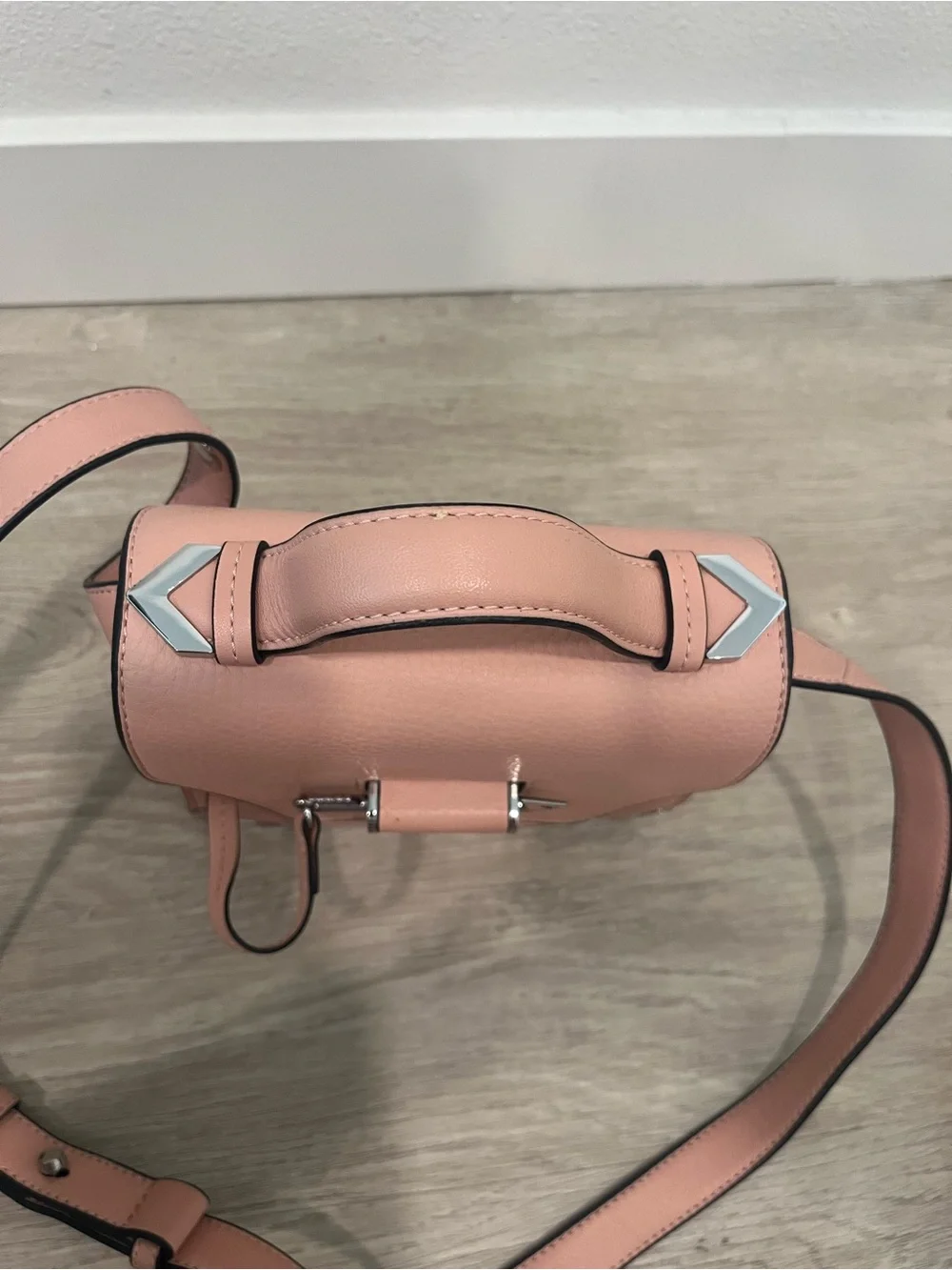 Mackage Rose Pebble Leather Arrow Satchel Crossbody Bag